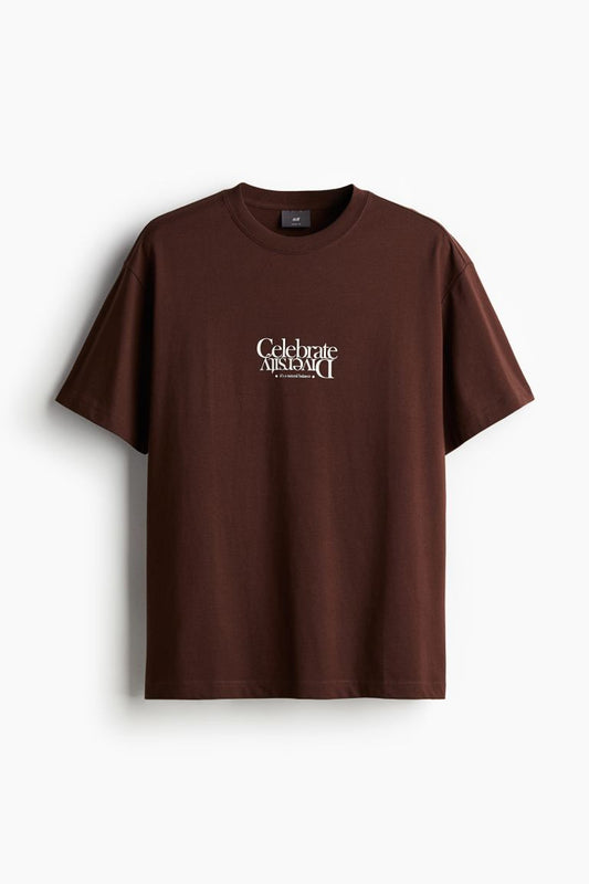 Loose Fit Printed T-shirt -Brown/Celebrate Diversity
-1032522113