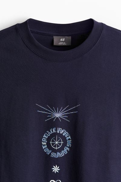 Loose Fit Printed T-shirt -Dark blue/Unlimited -0967955074
