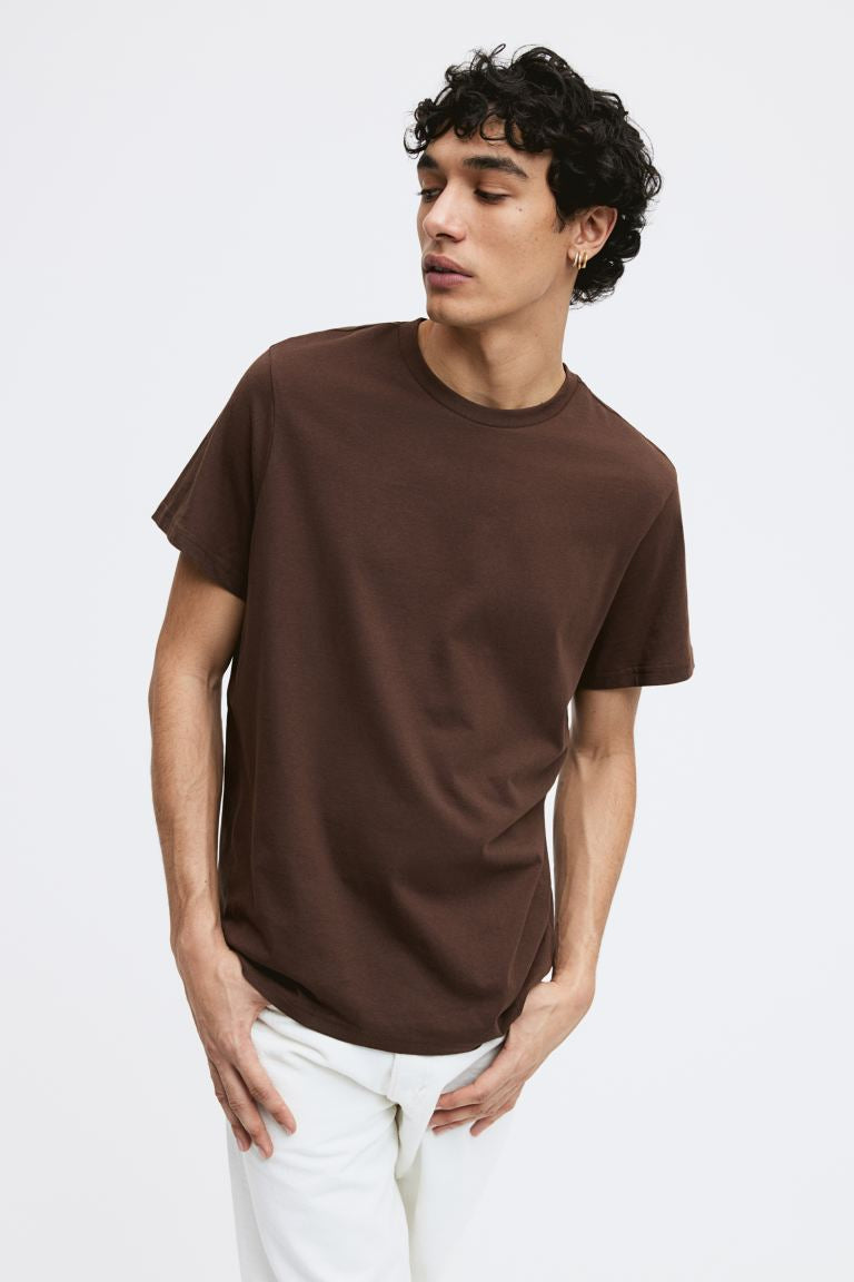 Regular Fit T-shirt -Brown-0685816217