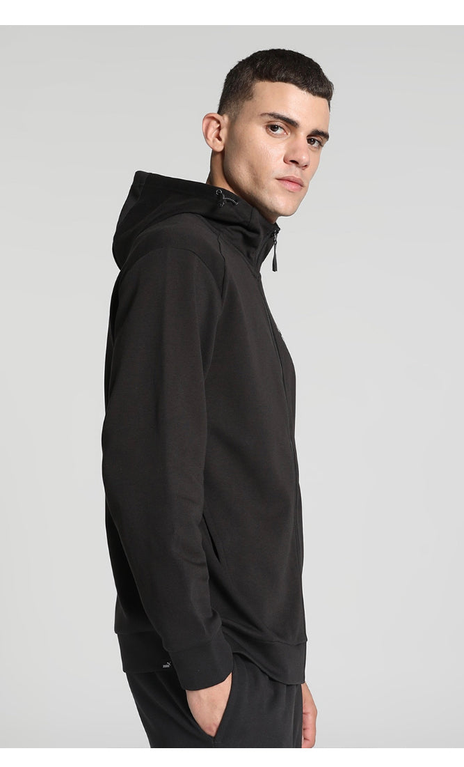 Logo print hooded sweatshirt with zip closure -675889 01