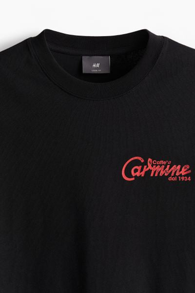 Loose Fit Printed T-shirt -Black/Espresso-0967955078