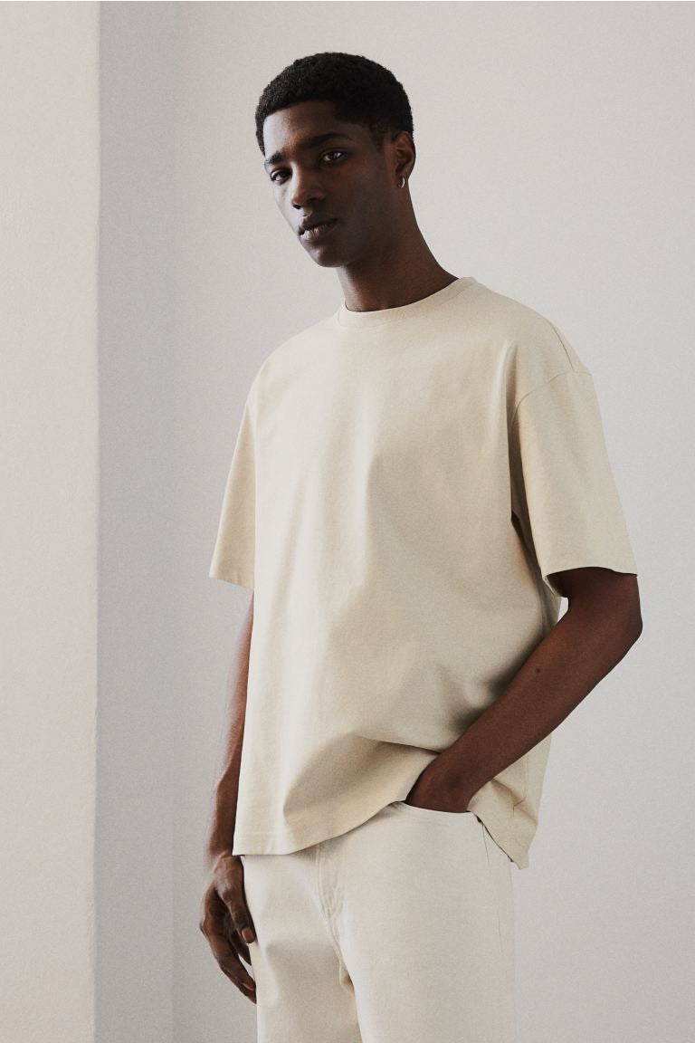 Loose Fit T-shirt -Light beige -0608945111