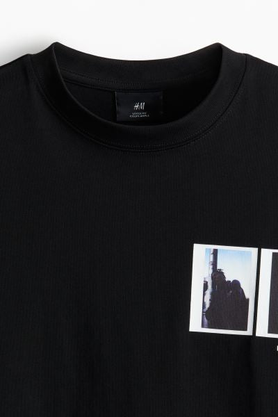 Loose Fit Printed T-shirt -Black/Blue Forever -1229321005