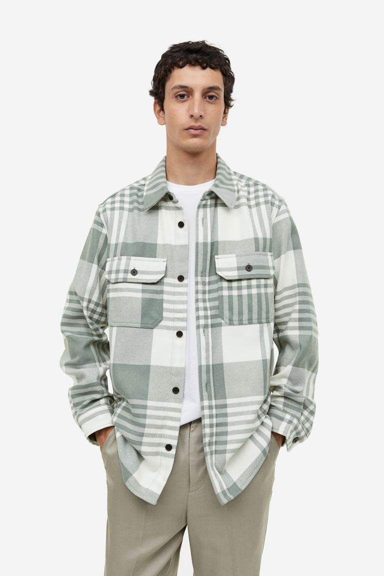 Overshirt -Dusty green/Checked -0875217049