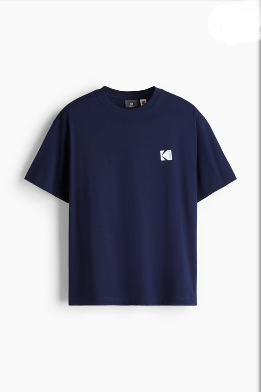 LOOSE FIT PRINTED T-SHIRT -Blue/Kodak -1268967012