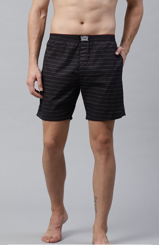 Men Assorted Striped Pure Cotton Boxers Shorts-300 ls-023