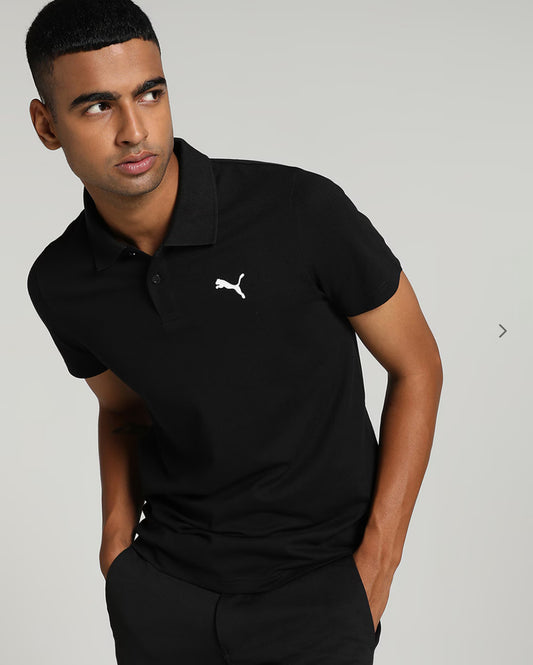 Slim Fit Polo T-Shirt With Logo Print-Black-687093 01
