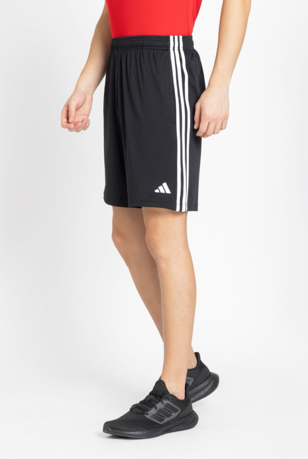 Striped Men Black Sports Shorts-je9375
