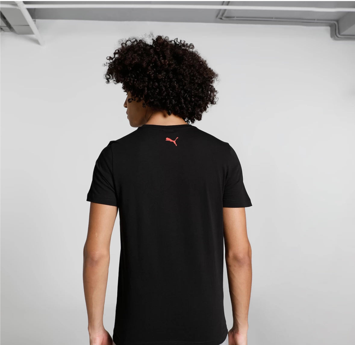 Shaded Cat Tee Printed Round Neck Blend Black-670233 98