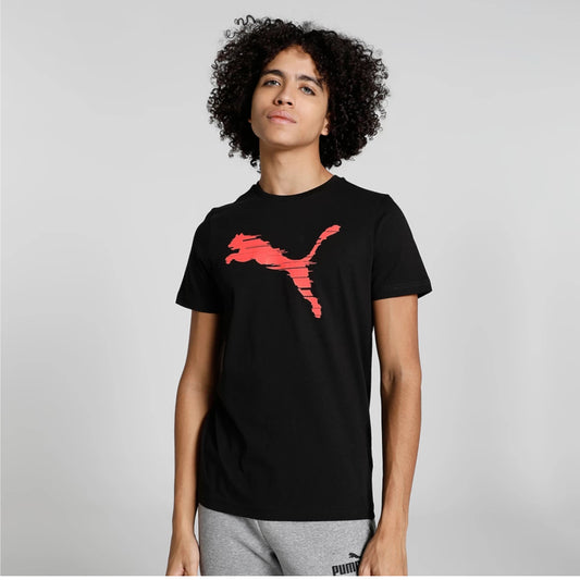 Shaded Cat Tee Printed Round Neck Blend Black-670233 98