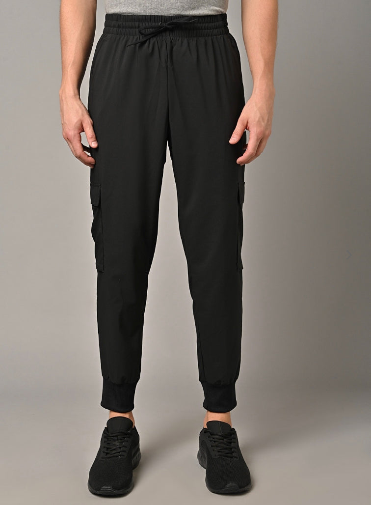 Men Ankle-Length Joggers with Flap Pockets-ha4348