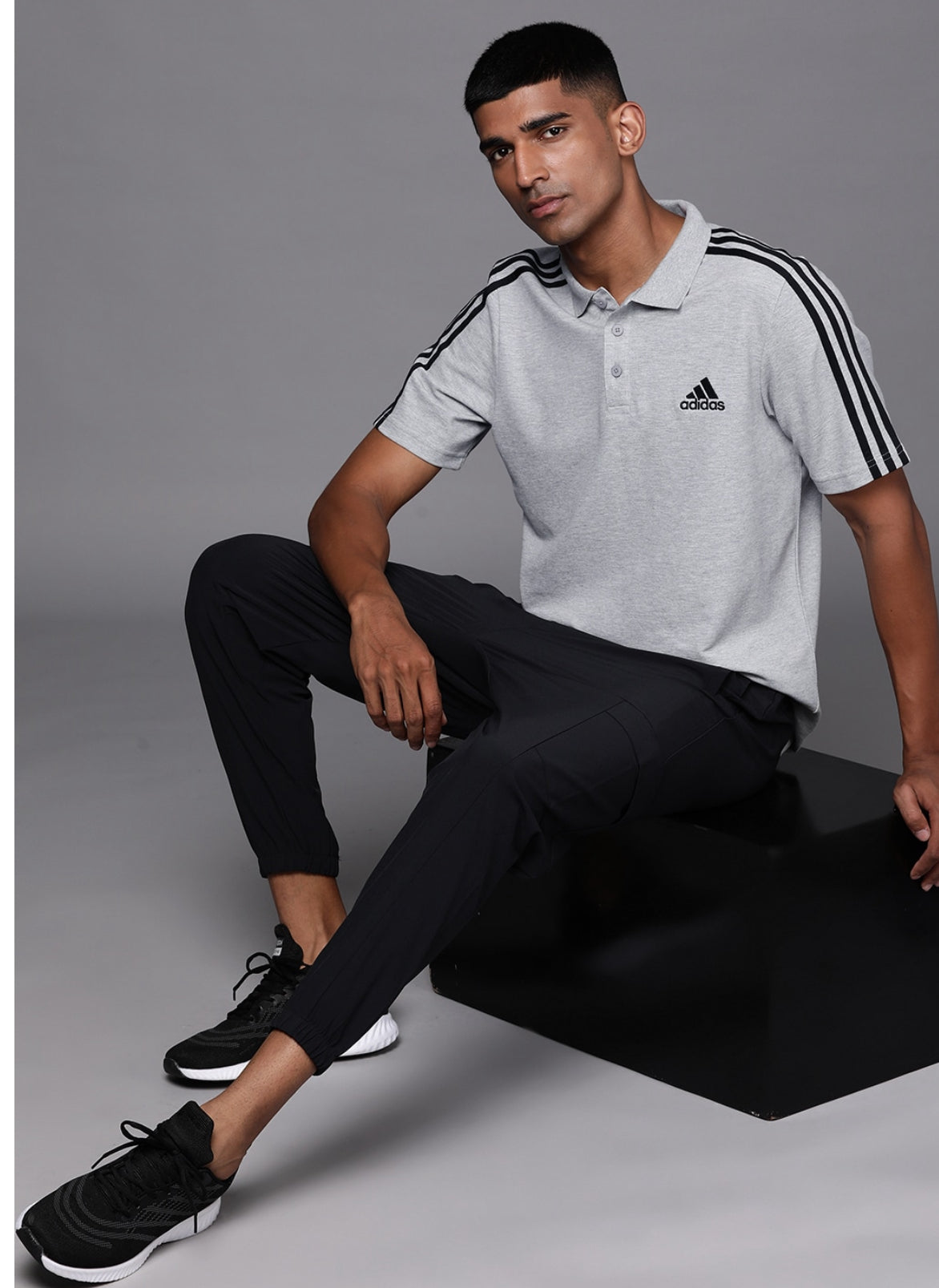 Men IN SMU 3-Stripes Polo Collar trainning T-Shirt-hz8953