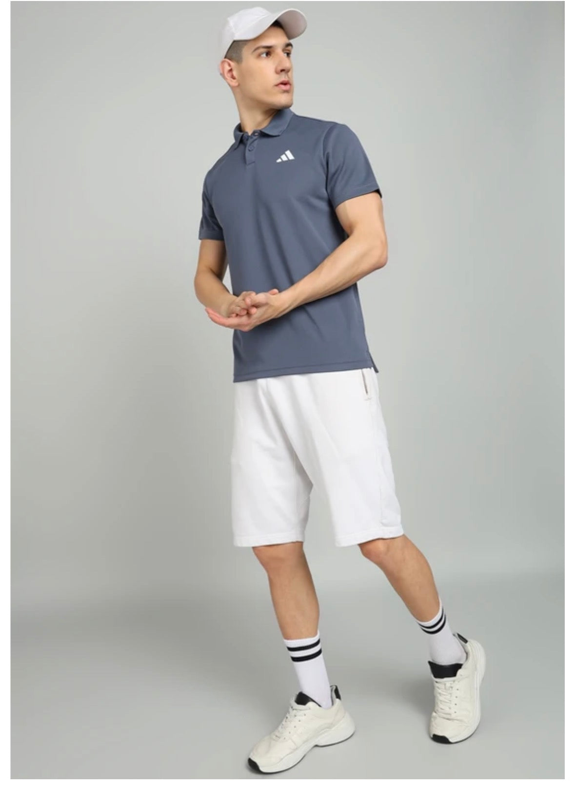 Men Solid Polo neck polyester dark grey -Je9390