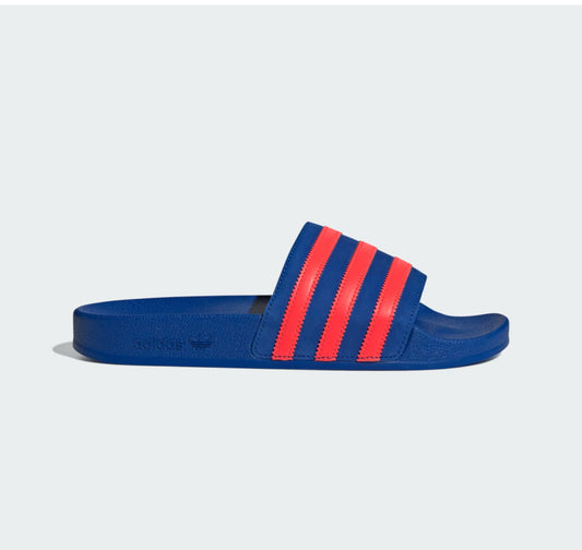 ADILETTE SLIDES-Power Blue / Solar Red / Power Blue-JH9002