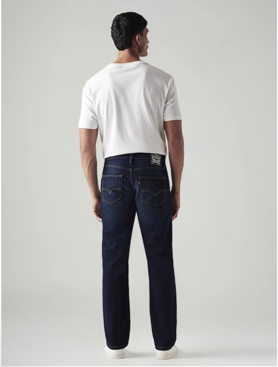 Men Tapered Fit Mid Rise Dark Blue Jeans-0064y-0033