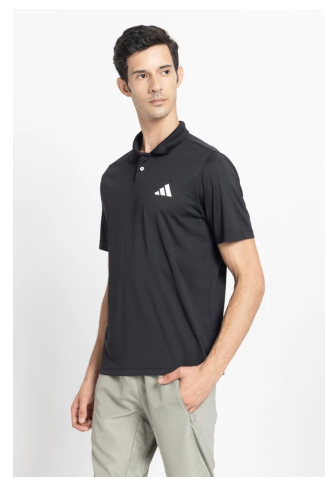 Men printed Polo Neck Polyester-black-Jd9210