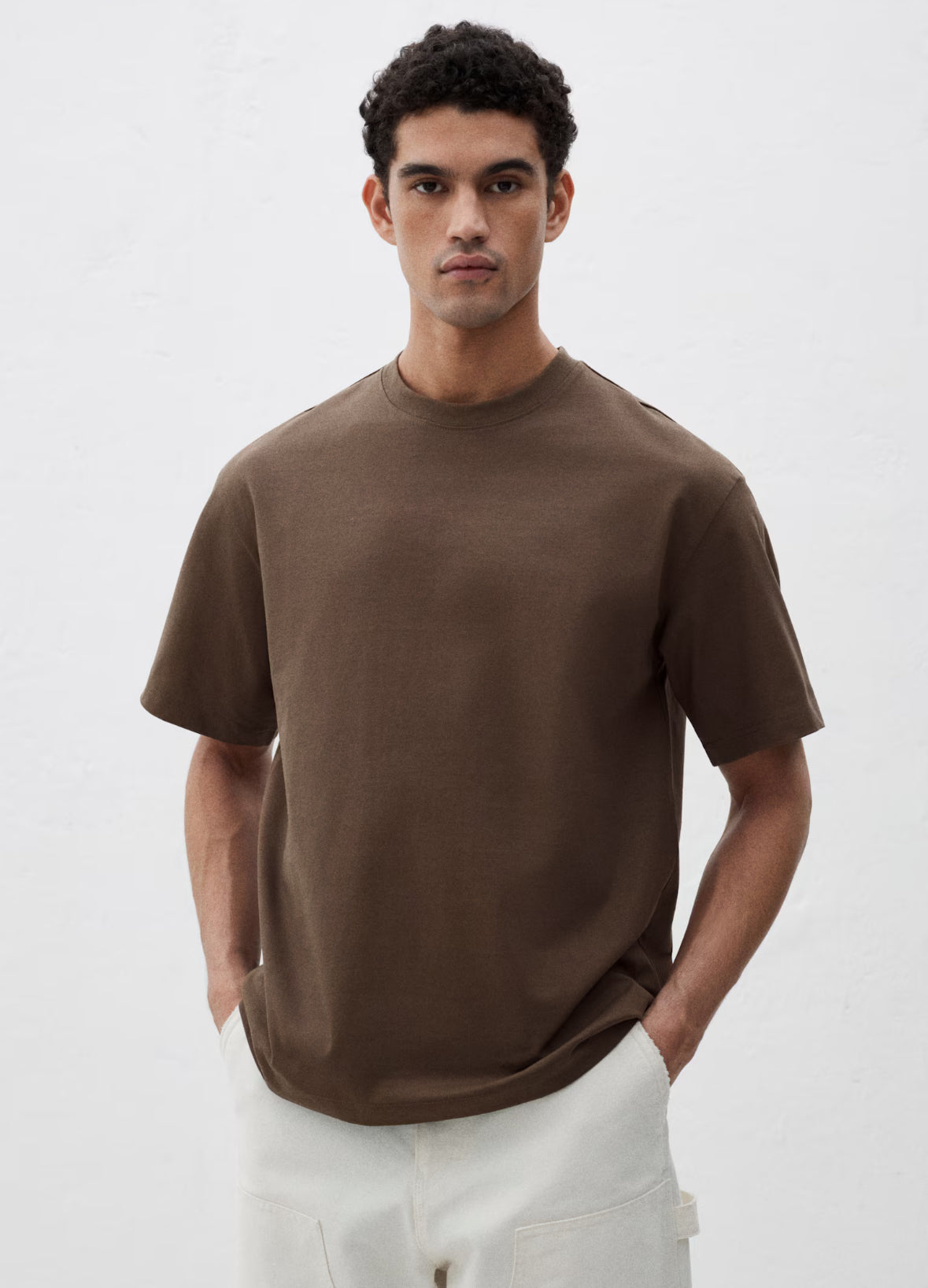 Loose Fit T-shirt -Dark beige -0608945130