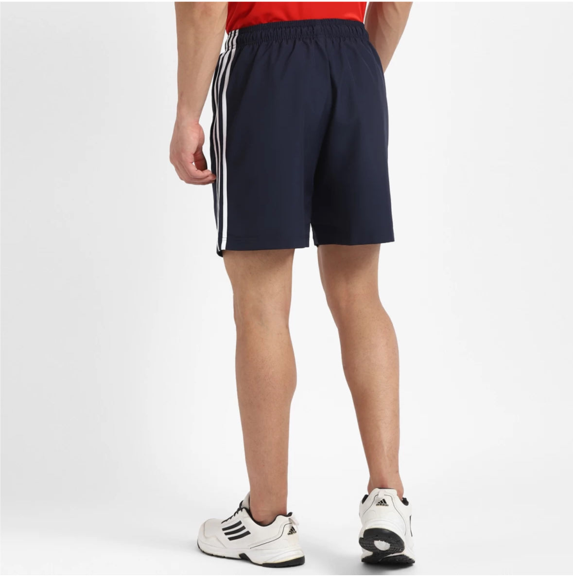 Adidas Striped Men Blue Sports Short-hb0802