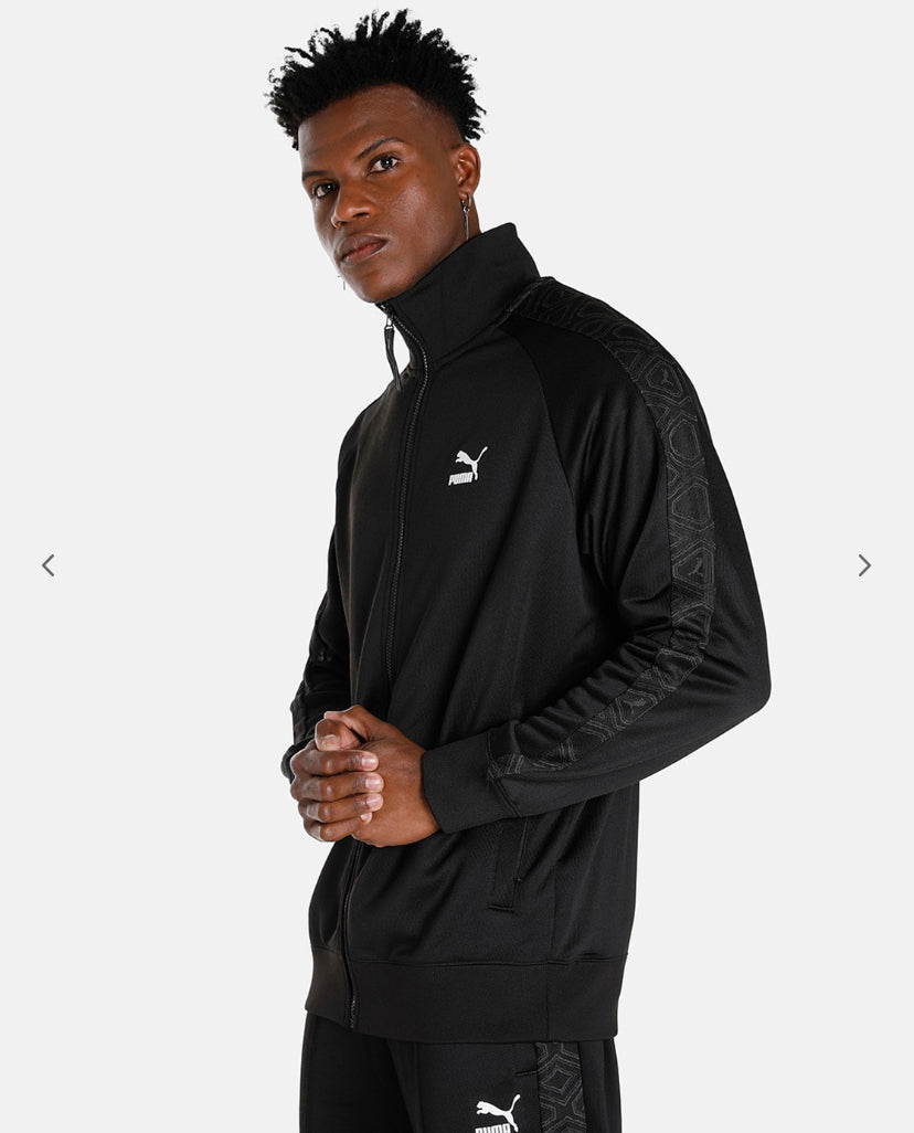 Logo Print Track Jacket with Zip-Front-538342 01