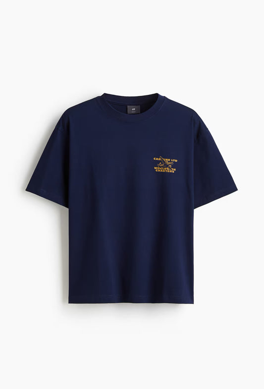 Loose fit Printed t-shirt-navy blue/Carmine LTD-0967955141