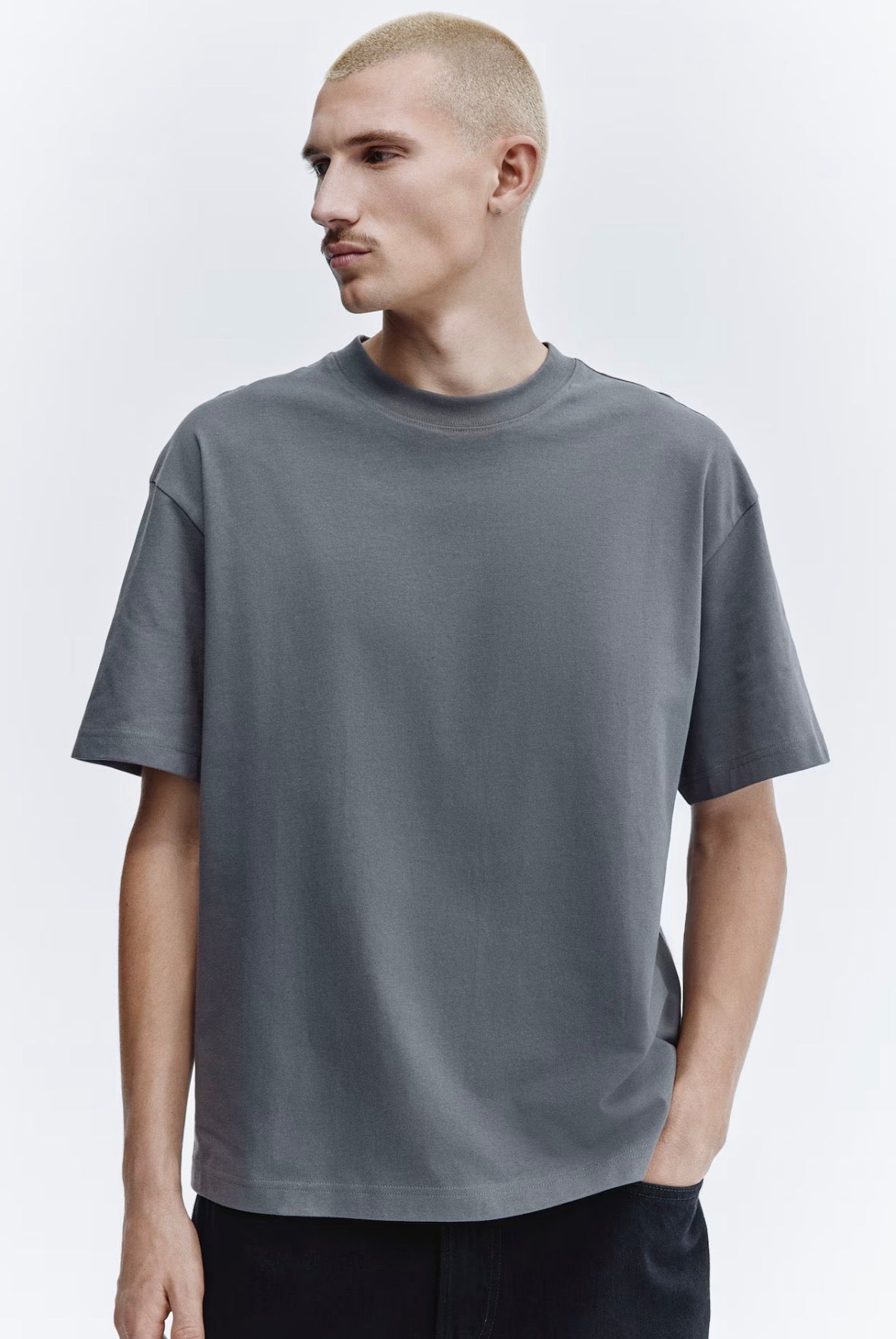 Loose Fit T-Shirts-Grey-1309319012