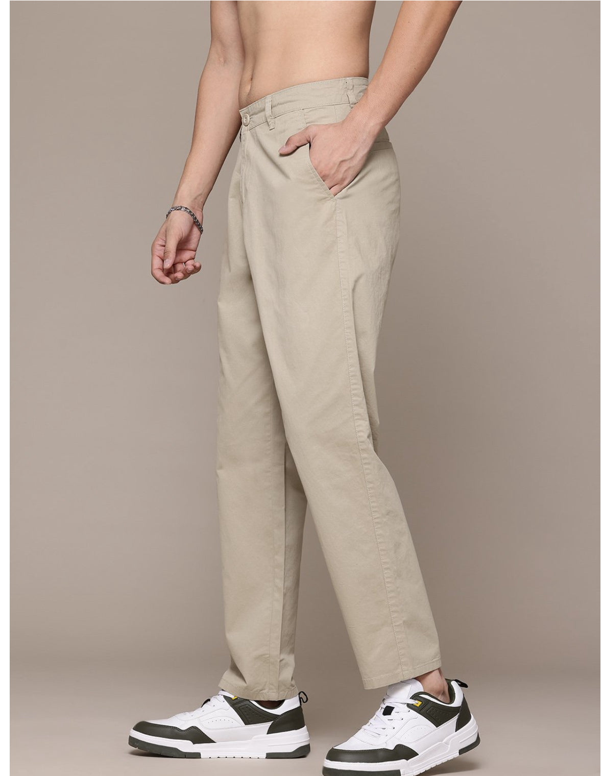 The Roadster Lifestyle Co. Men Pure Cotton Relaxed Trousers -Grey-30195753
