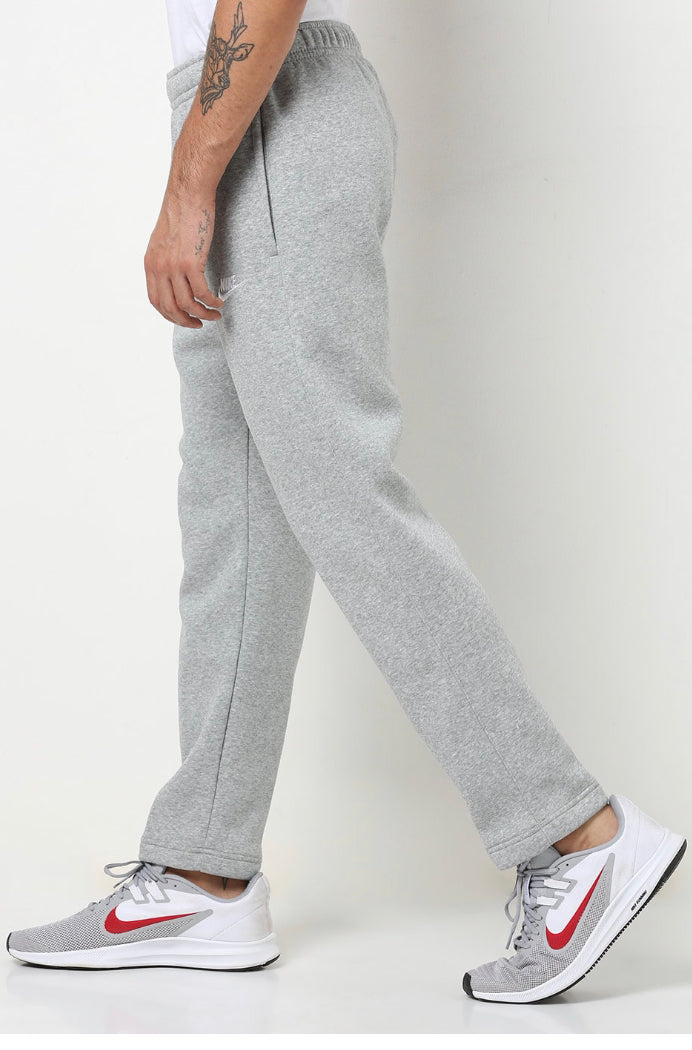 Mid-Rise Heathered Track Pants with Elasticated Drawstring Waist-bv2708-063