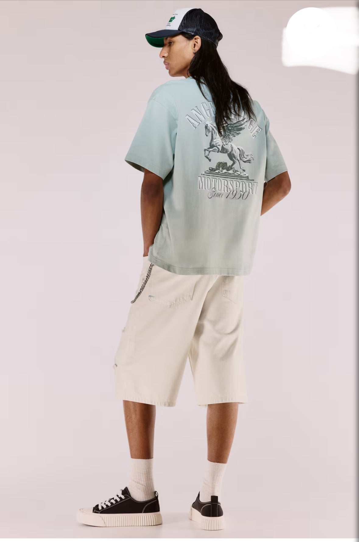 LOOSE FIT PRINTED T-SHIRT -Sage green/Angel Ridge -0967955133