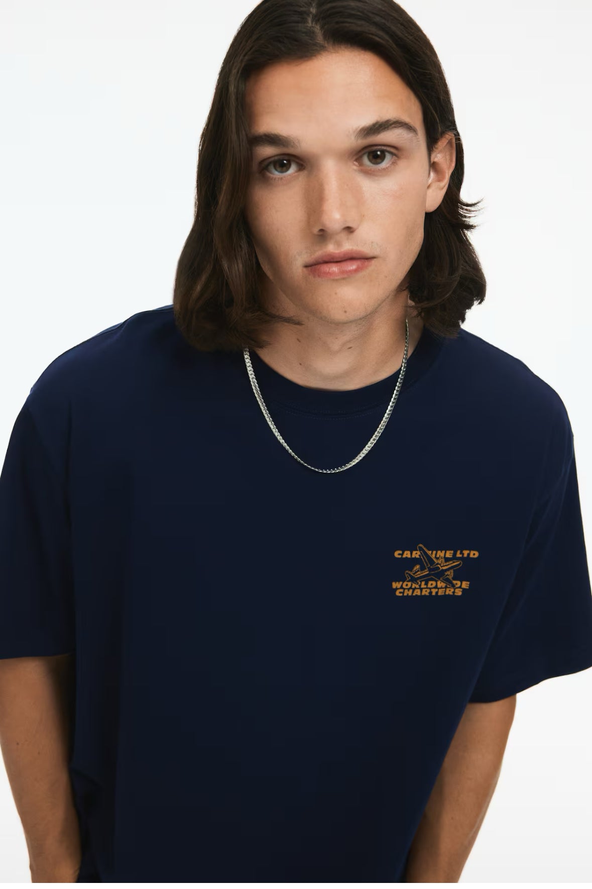 Loose fit Printed t-shirt-navy blue/Carmine LTD-0967955141