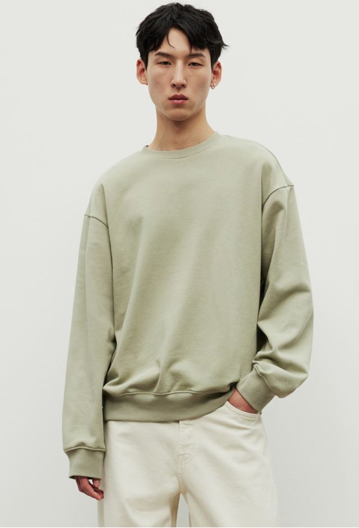 Loose Fit Sweatshirt-Pistachio green-0970818097