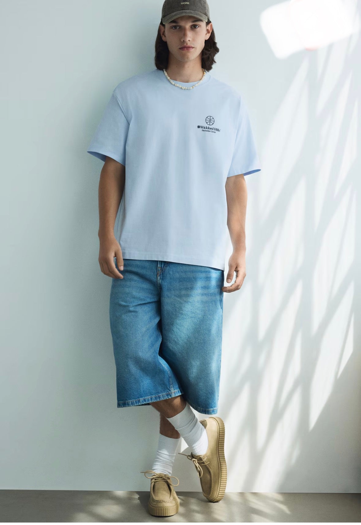 LOOSE FIT PRINTED T-SHIRT -Light blue/Wickford Hills -0967955146