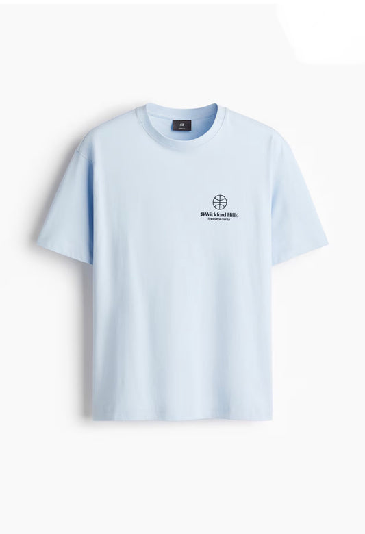 LOOSE FIT PRINTED T-SHIRT -Light blue/Wickford Hills -0967955146