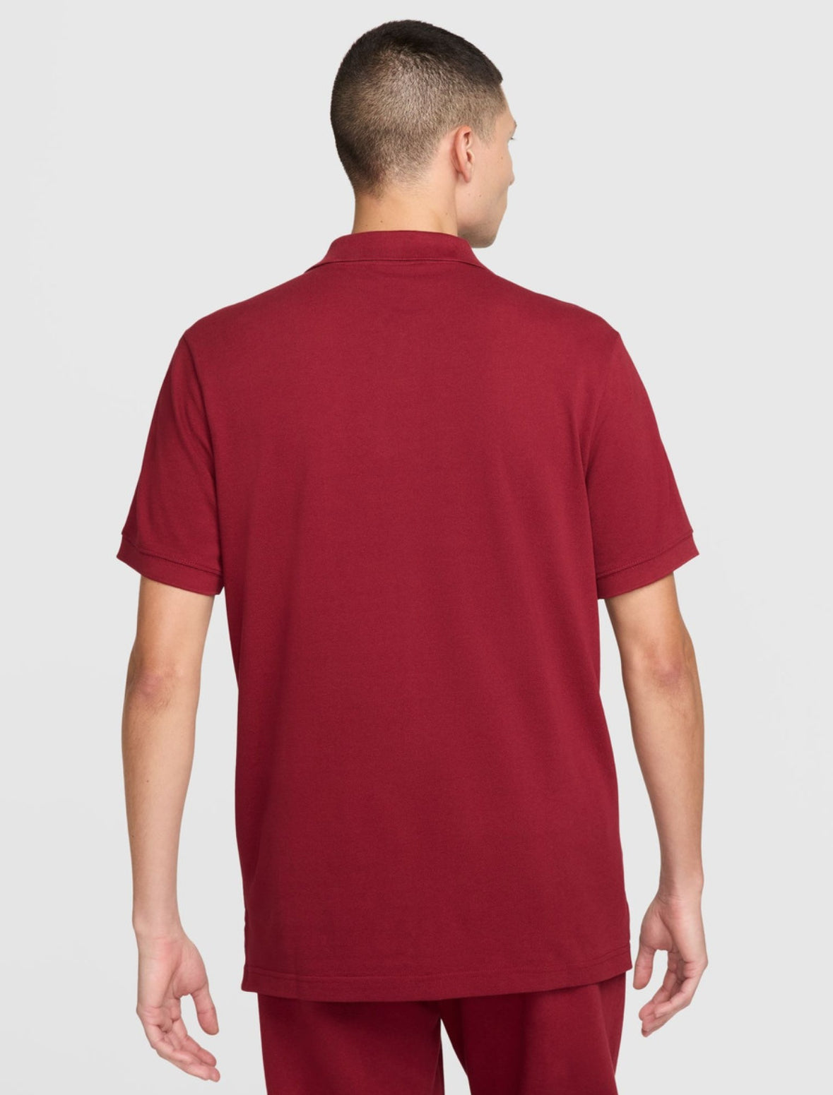 Nike Men Solid Polo Neck Pure Cotton Red T-Shirts-Cj4457-677
