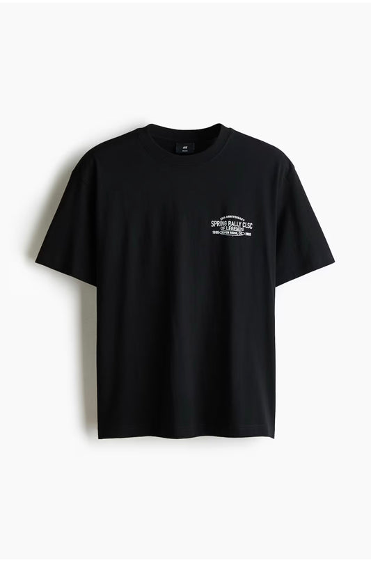LOOSE FIT PRINTED Spring Rally T-SHIRT -Black-0967955204