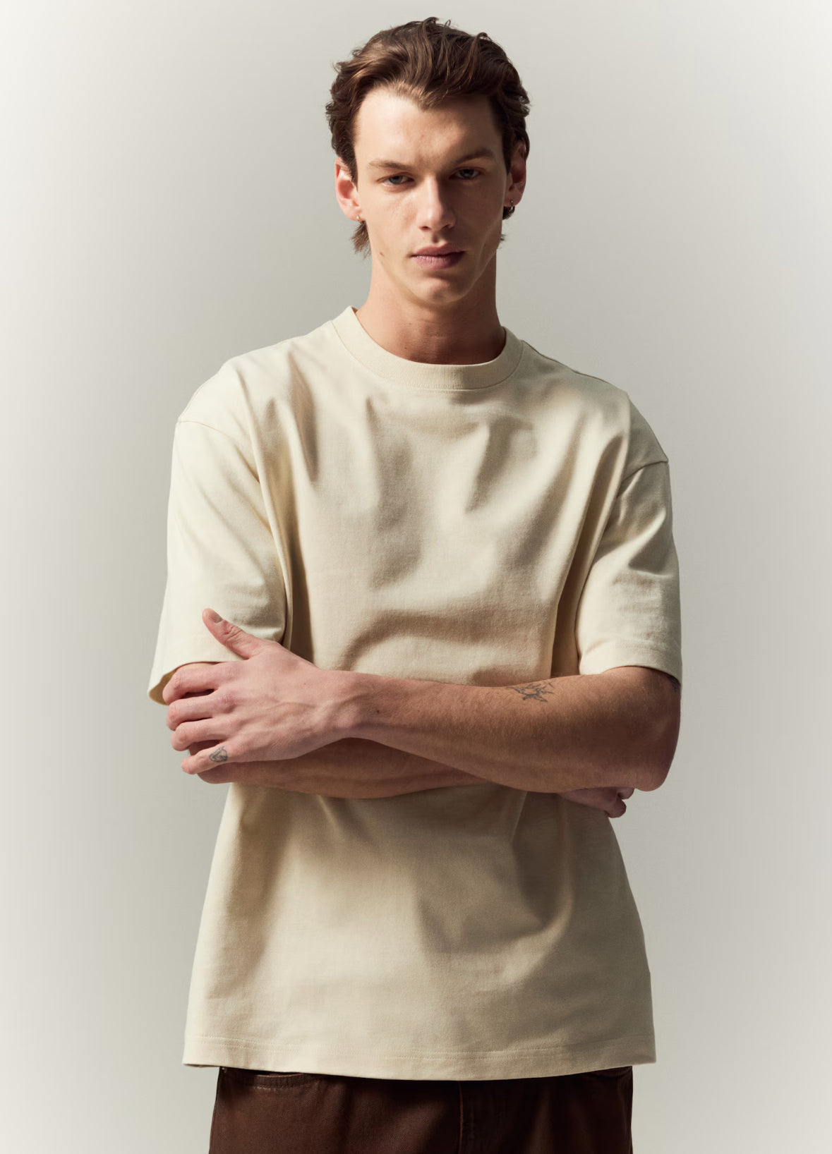 Loose Fit T-shirt -Light beige -0608945124