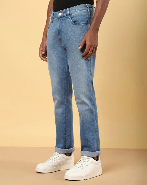 Straight Fit Jeans with 5-Pocket Styling -wmjn006244