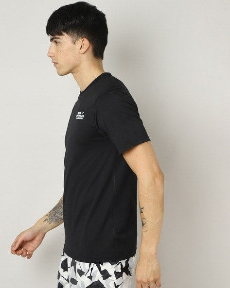 Regular Fit DF UV Hyversa Typographic Print T-Shirt -dx0907-010