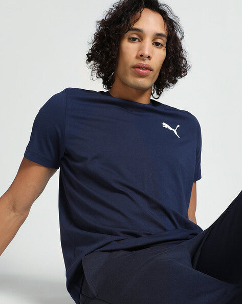 Regular Fit Crew-Neck T-Shirt with Logo Print -683736 76