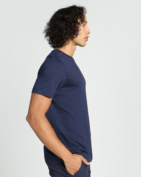 Regular Fit Crew-Neck T-Shirt with Logo Print -683736 76