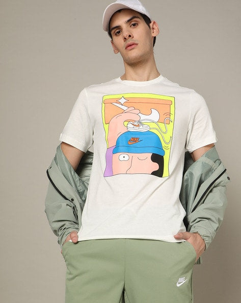 Men Doremon Print Regular Fit Crew-Neck T-Shirt -Fj1100-133