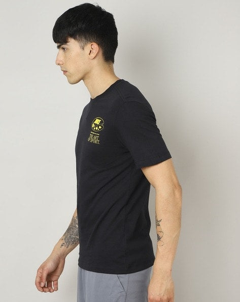 Regular Fit Brand Print Round-Neck T-Shirt -Fb9799-010
