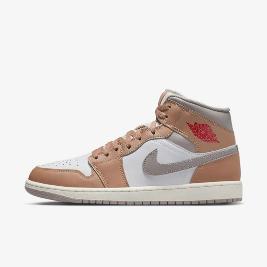 Air Jordan 1 Mid -Hemp/White/College Grey/Fire Red -Dq8426-200