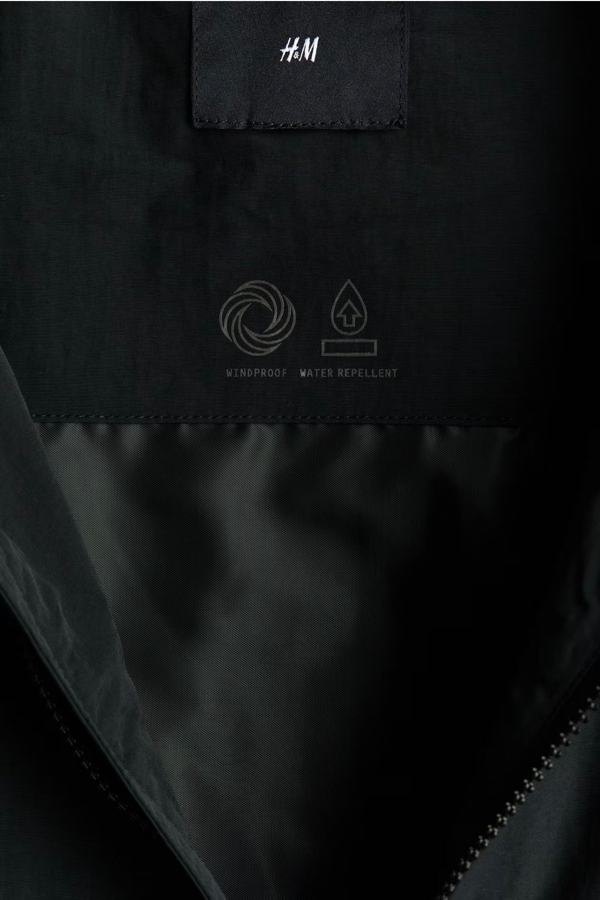 Black Water-repellent nylon Windbreaker-1318393001