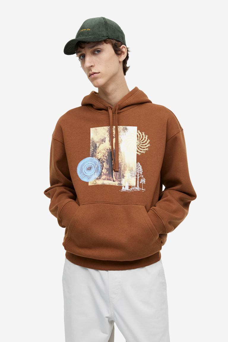 Relaxed Fit Printed hoodie -1019679053