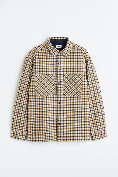 Padded overshirt -Yellow/Black checked -1070735009