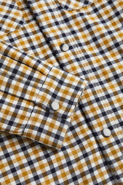 Padded overshirt -Yellow/Black checked -1070735009