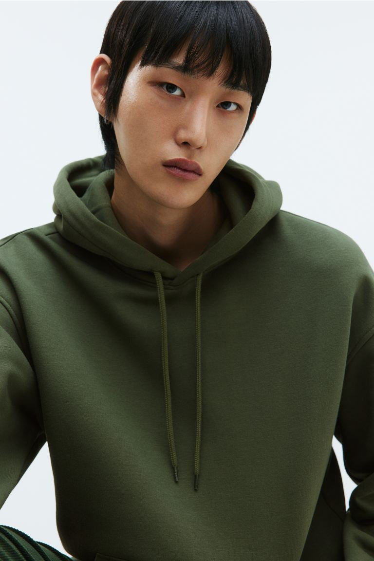 Loose Fit Hoodie -Dark Green-0970819073