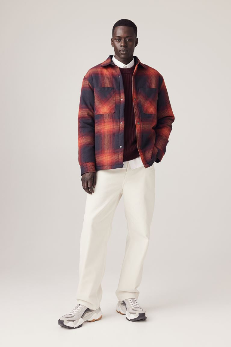 Padded overshirt Red/Black checked -1070735015