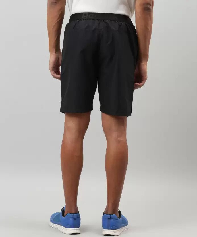 Solid Men Black Sports Shorts-h61356
