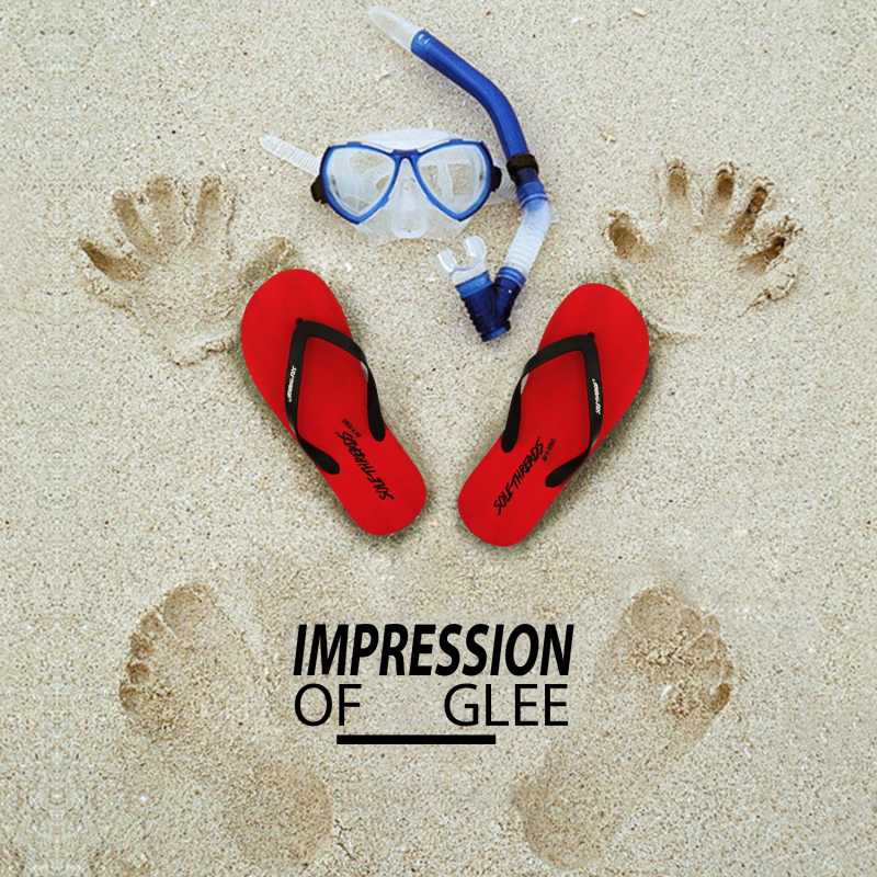 ST BASIC Durable, RED Flip Flops-Deep red/ black